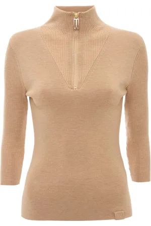 Victoria Beckham Top in maglia con mezza zip