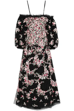 Needle & Thread Abito midi a fiori