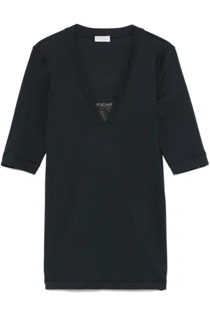 Brunello Cucinelli T-shirt con dettaglio Monili