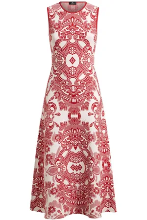 Etro Abito midi con motivo jacquard