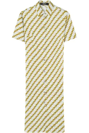 VERSACE Chemisier midi Chain Stripes