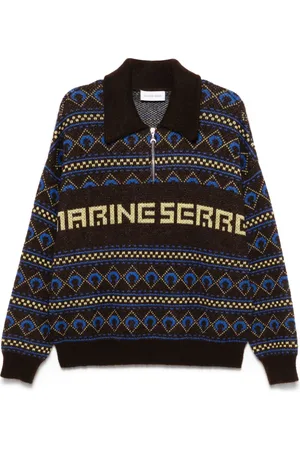 Marine Serre Maglione con effetto jacquard