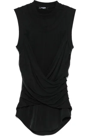 Balmain Top con doppio colletto