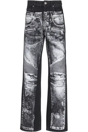 Balmain Jeans con stampa trompe l