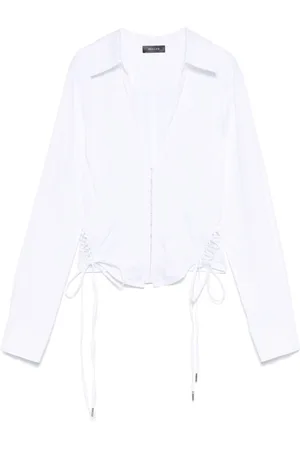 MUGLER Camicia in popeline stile corsetto