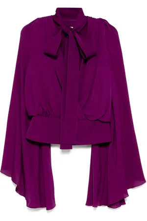 Elie saab Top con maniche a mantella e scollo a V