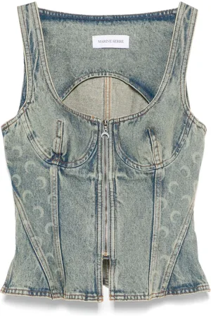 Marine Serre Top denim Crescent Moon
