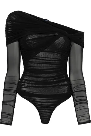 MUGLER Body con ruches e spalle scoperte