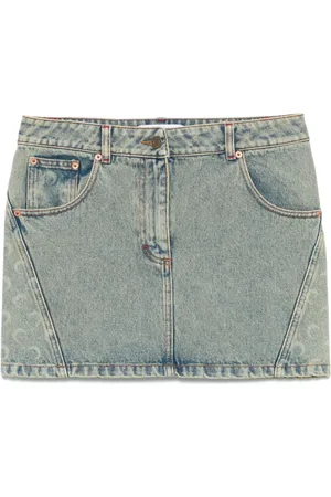 Marine Serre Minigonna denim Moon Laser