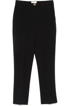 Elisabetta Franchi Pantaloni in crêpe con placca logo