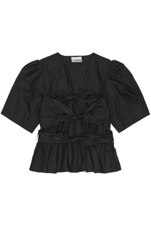 Ganni Blusa con fiocco