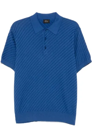 BRIONI Polo con motivo a spina di pesce