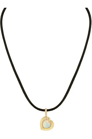 Lizzie Mandler Collana con pendente Heart in giallo 18kt e opale