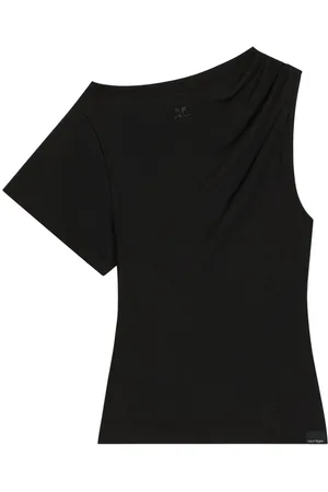 Courrèges T-shirt asimmetrica drappeggiata