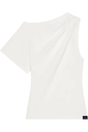Courrèges T-shirt asimmetrica drappeggiata