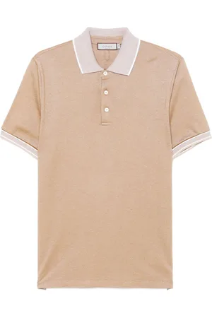 CANALI Polo in cotone con ricamo logo
