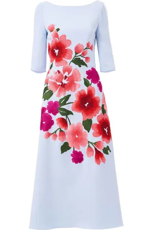 Carolina Herrera Abito midi con ricamo a fiori
