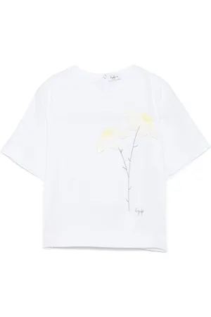Il gufo T-shirt con applicazione a fiori