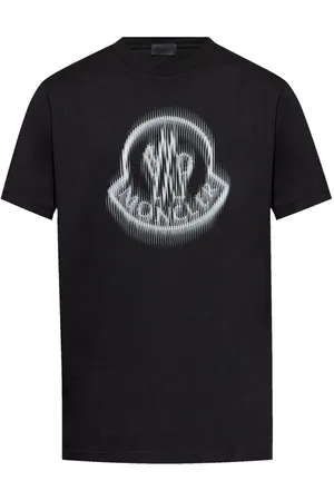 Moncler T-shirt in cotone con logo sfumato