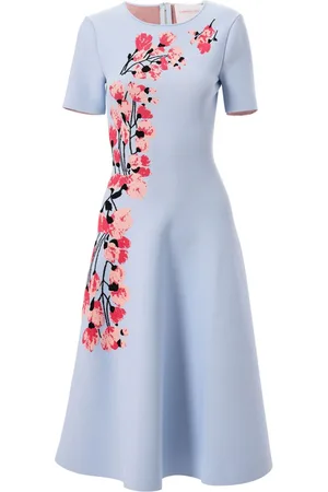 Carolina Herrera Abito svasato a fiori jacquard