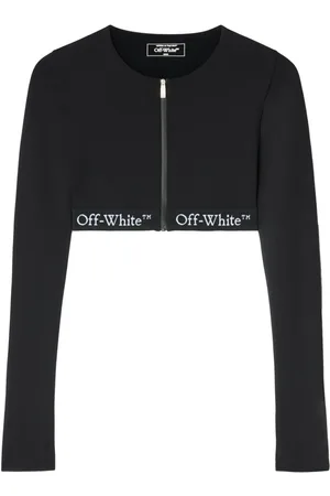 OFF-WHITE Top corto con banda logo