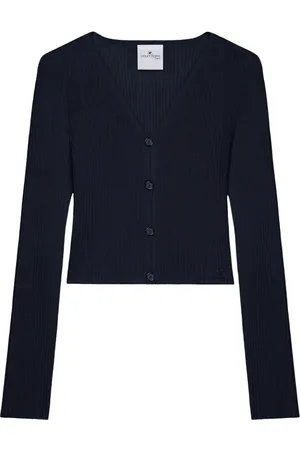 Courrèges Cardigan crop a coste fini
