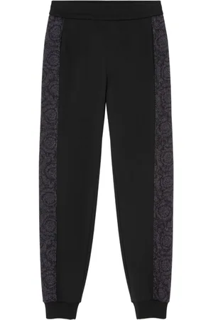 VERSACE Pantaloni sportivi in lurex con motivo jacquard Barocco