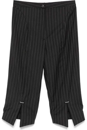 MUGLER Pantaloni crop gessati
