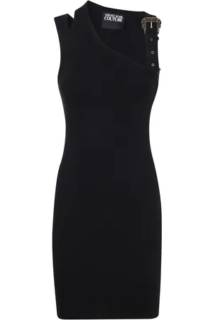 VERSACE Abito midi con fibbia logo