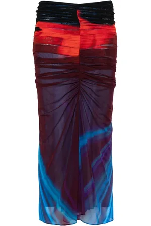 MUGLER Gonna midi con ruches