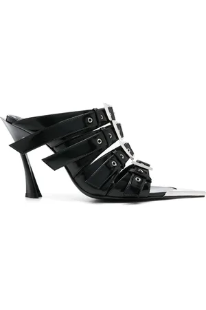 MUGLER Mules in pelle con fibbia 90mm