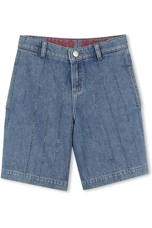 HUGO BOSS Shorts denim con strass