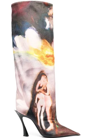 MUGLER Stivali con stampa 95mm X Ambera Wellmann