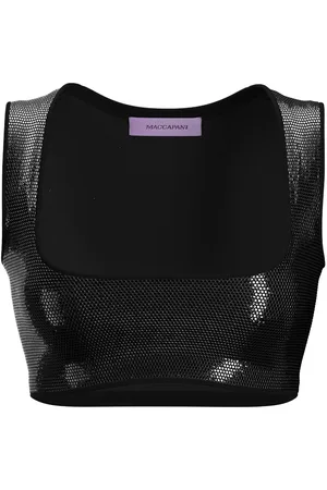 MACCAPANI Top corto con strass