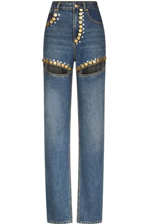 AREA Jeans con bottoni gioiello