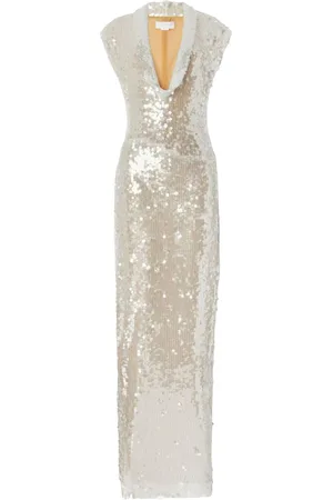 GENNY Abito lungo smanicato con paillettes