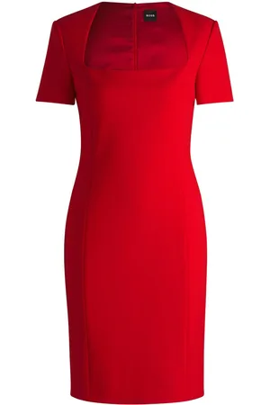 HUGO BOSS Abito midi a maniche corte