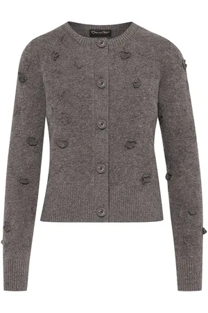Oscar de la Renta Cardigan Orchid con ricamo