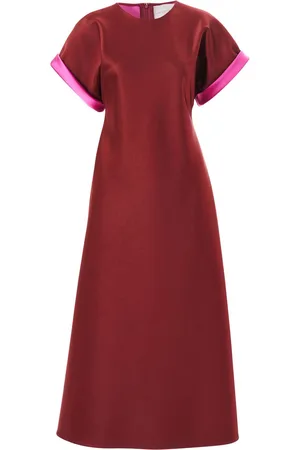 Carolina Herrera Abito midi asimmetrico in raso