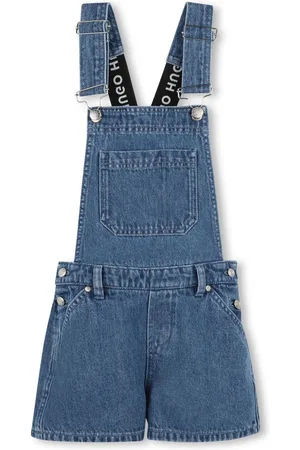 HUGO BOSS Salopette denim con fascia con logo