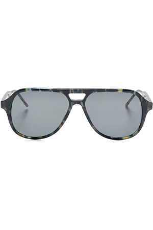 Thom Browne Occhiali da sole con montatura stile pilota