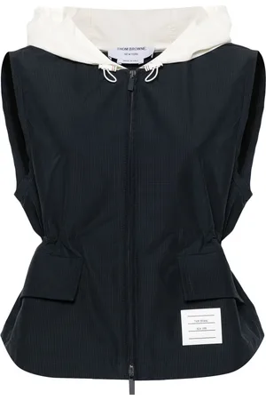 Thom Browne Gilet ripstop con cappuccio