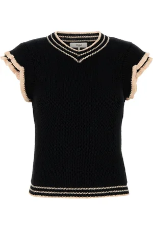 Chloé Gilet con orlo a righe