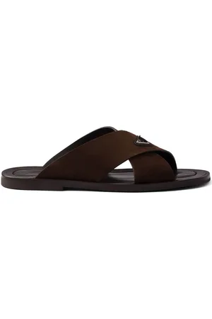 Prada Sandali slides in pelle scamosciata