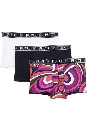 Puccini Set di 3 boxer con stampa Marmo