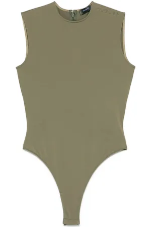 MUGLER Body smanicato con logo goffrato