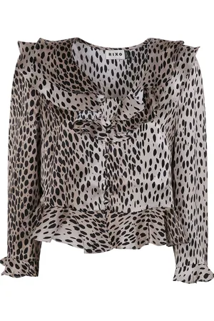 RIXO London Blusa in seta con stampa