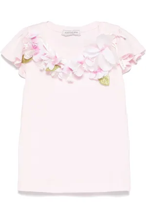 MONNALISA T-shirt con applicazione a fiori