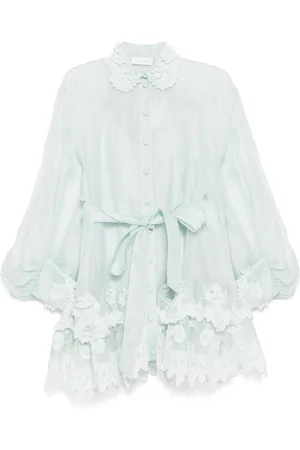 ZIMMERMANN Chemisier Crush con finiture in pizzo