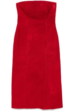 Alexander McQueen Abito corto in pelle scamosciata